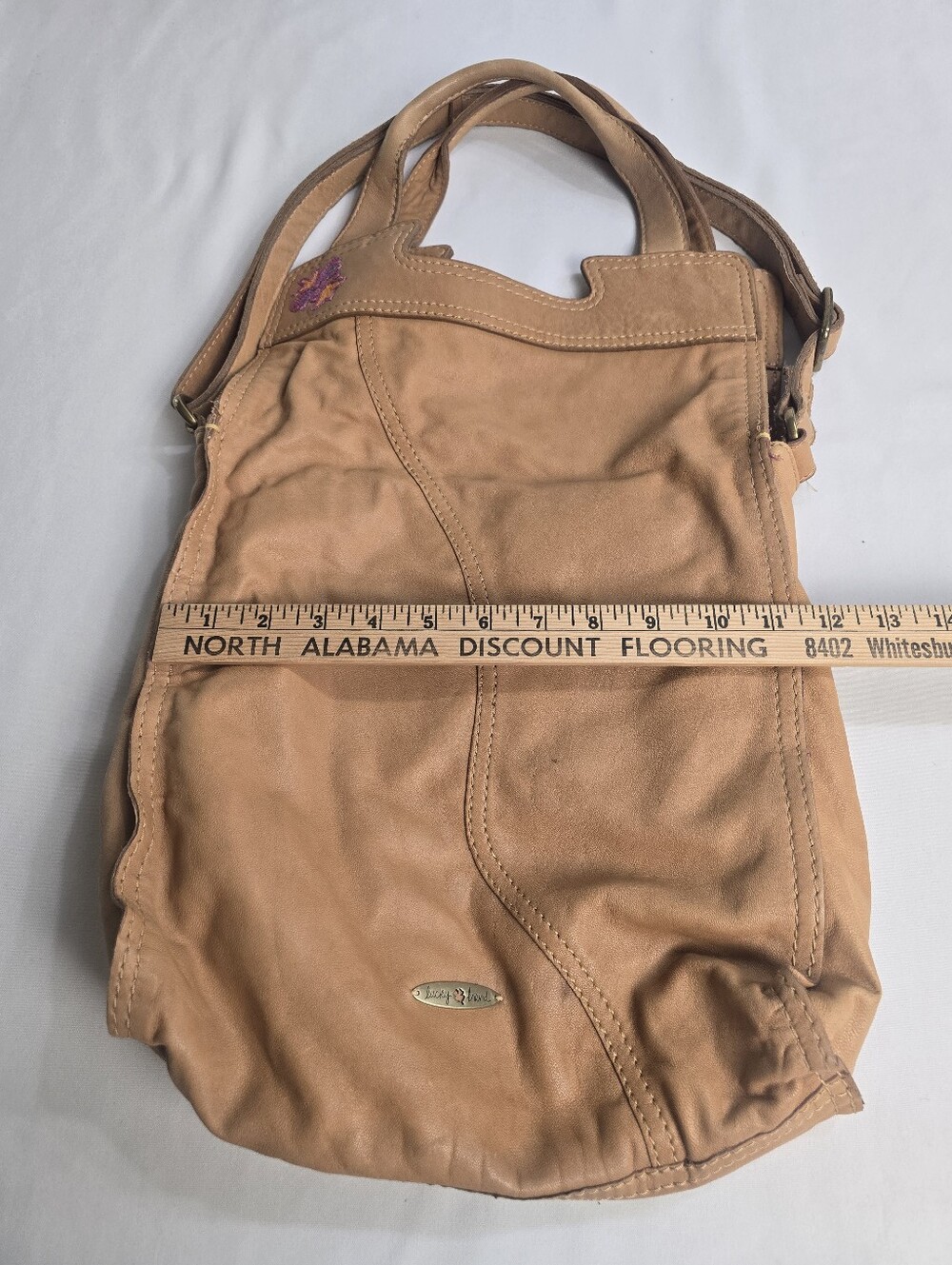 Lucky Brand Crossbody Messenger Purse Bag Abbey Road Brown Leather Fold Over Y2k - Picture 4 of 11